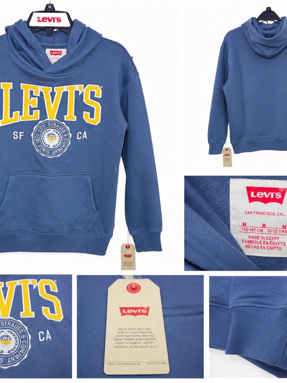 Levi's Kids Blue Hoodie with Yellow Logo